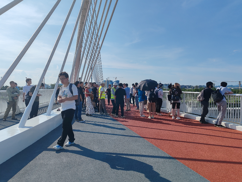 百名参会嘉宾代表实地探访滨海湾龙涌人行桥.jpg