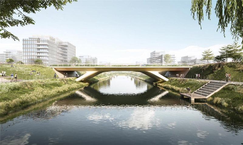 纵五路还将建设跨河桥一座，打造桥上赏景、桥下漫步的休闲空间.jpg